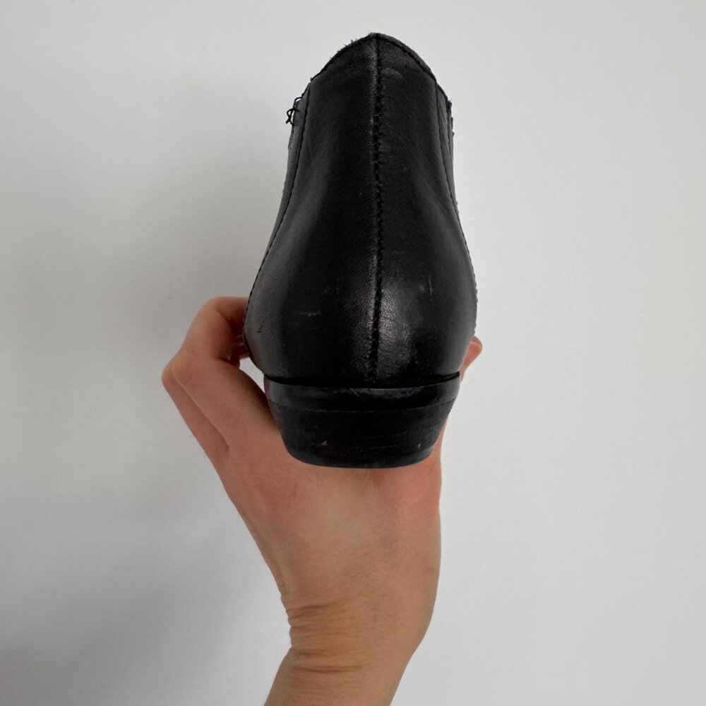 Vintage 90s Palomino Black Leather Ankle Boots | Western Stitch Witchy Boho 6.5 - Picture 8 of 10